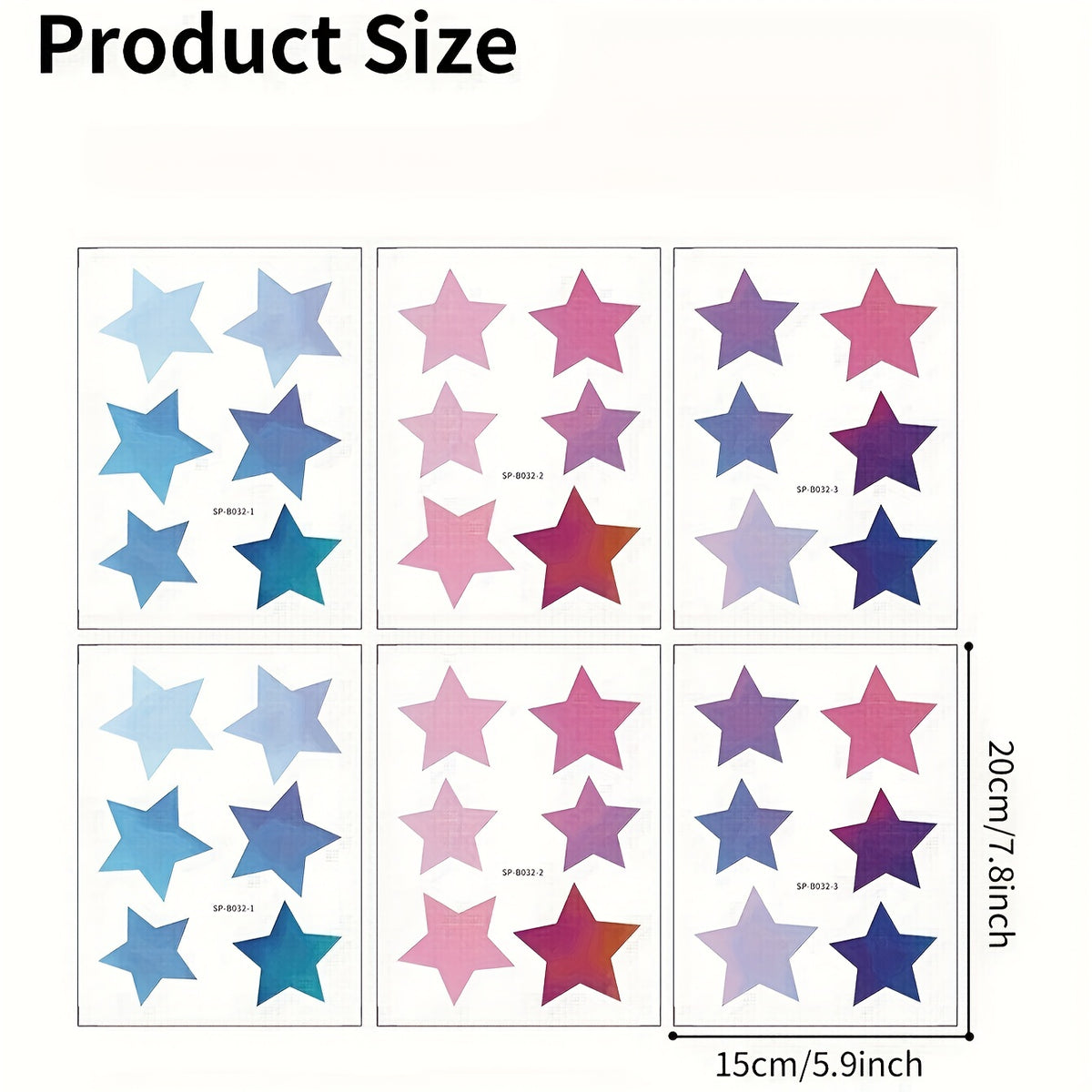 6Pcs Colorful Star Bathtub Stickers Waterproof Bathroom Accessories