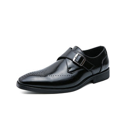 Men's Brogue Single Monk Strap Loafer Shoes