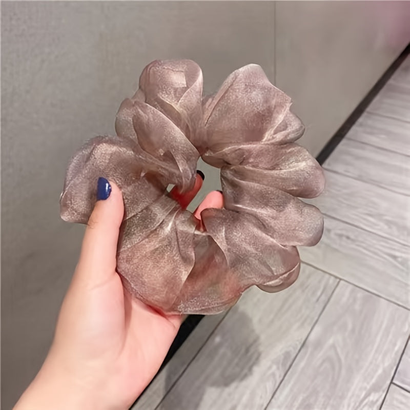 4pcs Glitter Organza Scrunchies Hair Rope Elastic Hair Accessories