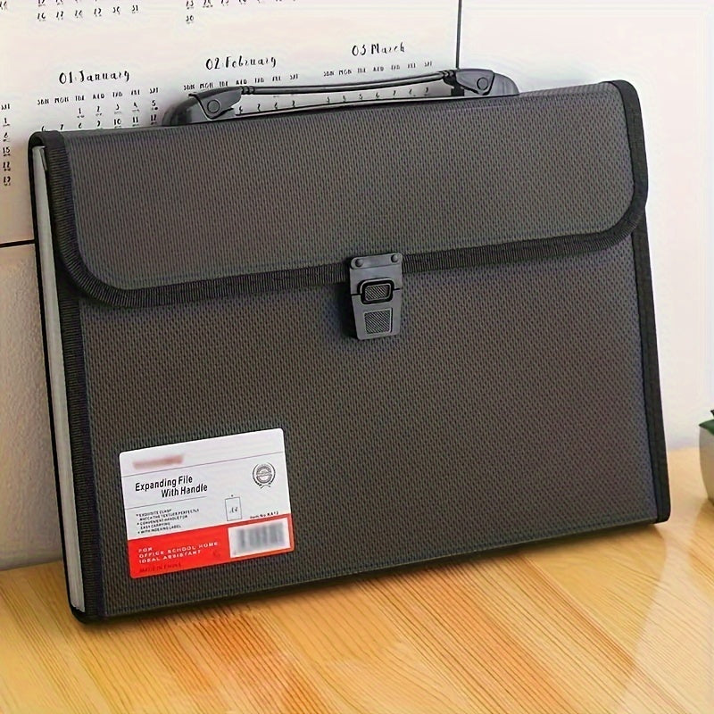 13-Pocket File Organizer with Handle, Expandable Plastic Folder