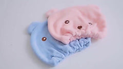 Embroidered Shower Cap & Microfiber Towel Set - Quick Dry Hair Wrap