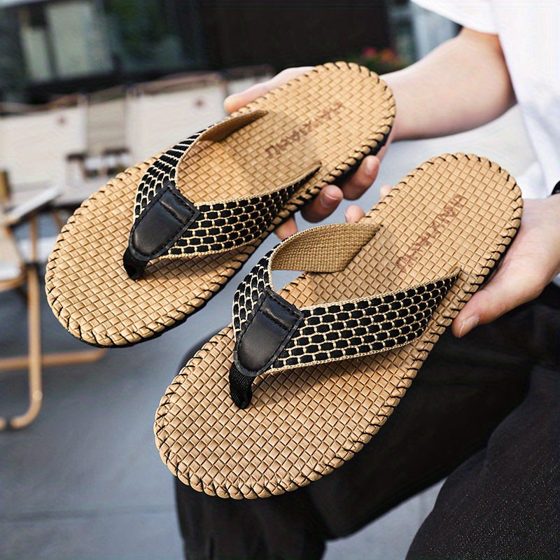 Men's Braided Hemp Flip Flops Assorted Colors Slippers