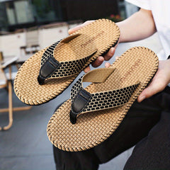 Men's Braided Hemp Flip Flops Assorted Colors Slippers