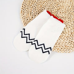 5 Pairs Geometric Pattern Low Cut Short Socks Women's Stockings