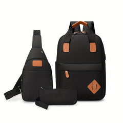 Minimalist 3Pcs Bag Set Laptop Backpack & Crossbody Bag for Travel