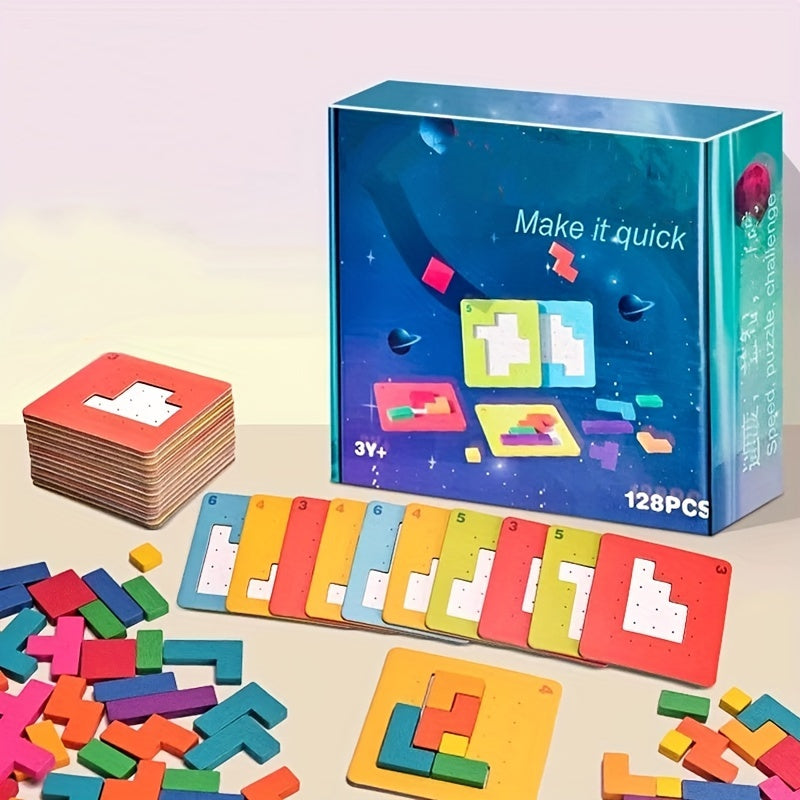 Interactive Geometric Jigsaw Puzzle Toy Game Educational Tabletop Christmas Gift