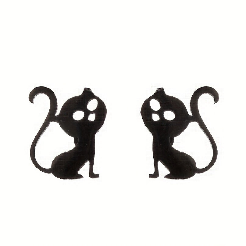 2pcs Men's Stainless Steel Mini Stud Earrings For Students