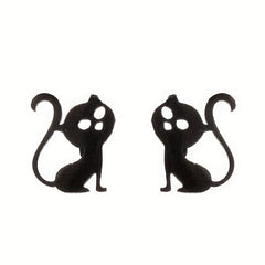 2pcs Men's Stainless Steel Mini Stud Earrings For Students