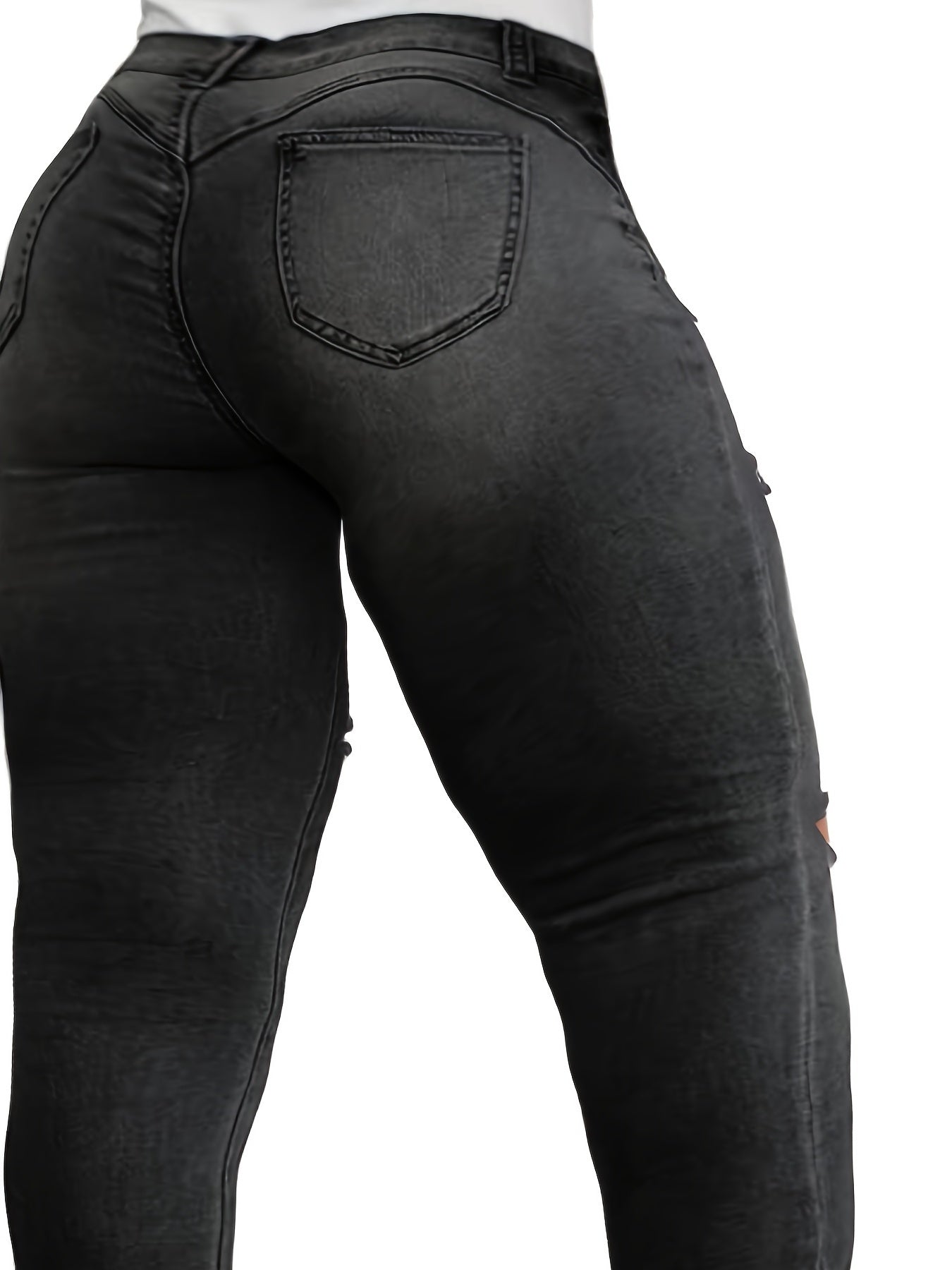 Women's Plus Size Casual Ripped Cargo Jeans
