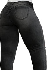 Women's Plus Size Casual Ripped Cargo Jeans