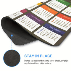 1pc Calendar Mouse Pad Non Slip Rubber Laptop Mouse Pad
