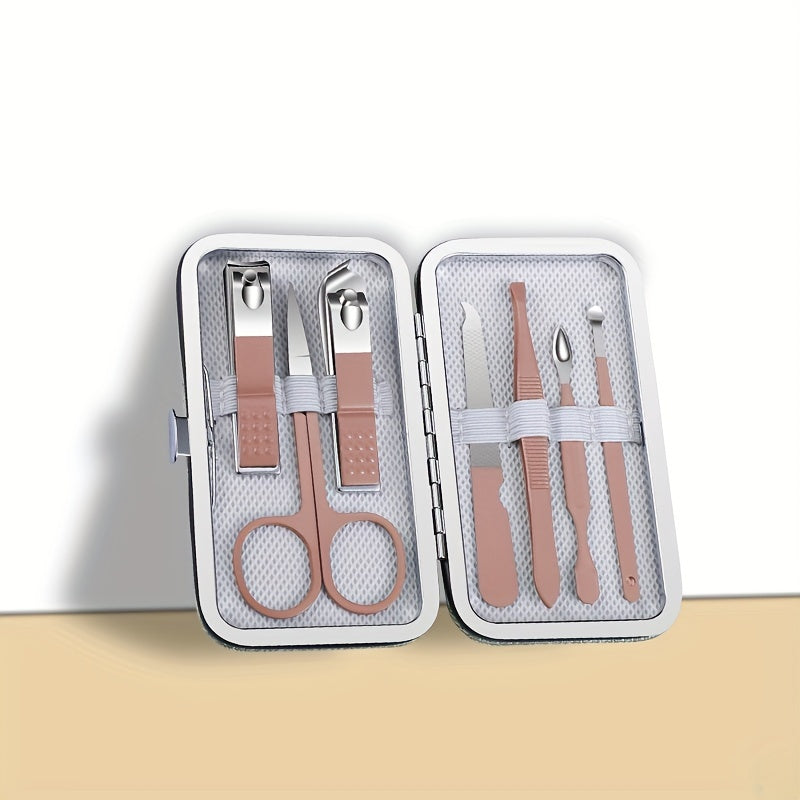 7pcs Portable Nail Clippers Stainless Steel Fingernail & Toenail Cutter