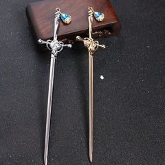 Chinese Style Crystal Sword Hairpin Metal Hair Accessories