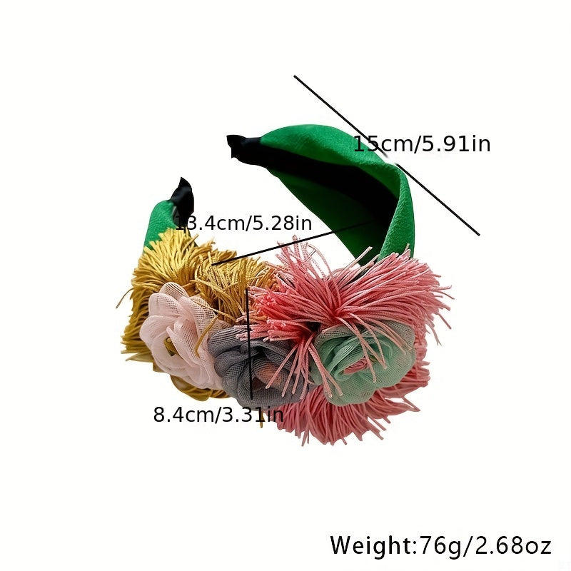 Colorful Boho Tassel Flower Headband for Women
