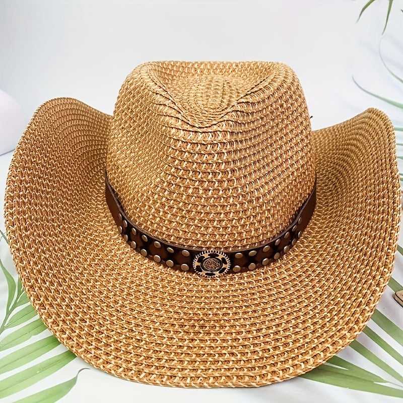 Western Cowboy Hat Mens Womens Spring Summer Sun Protection Retro Knight Hat