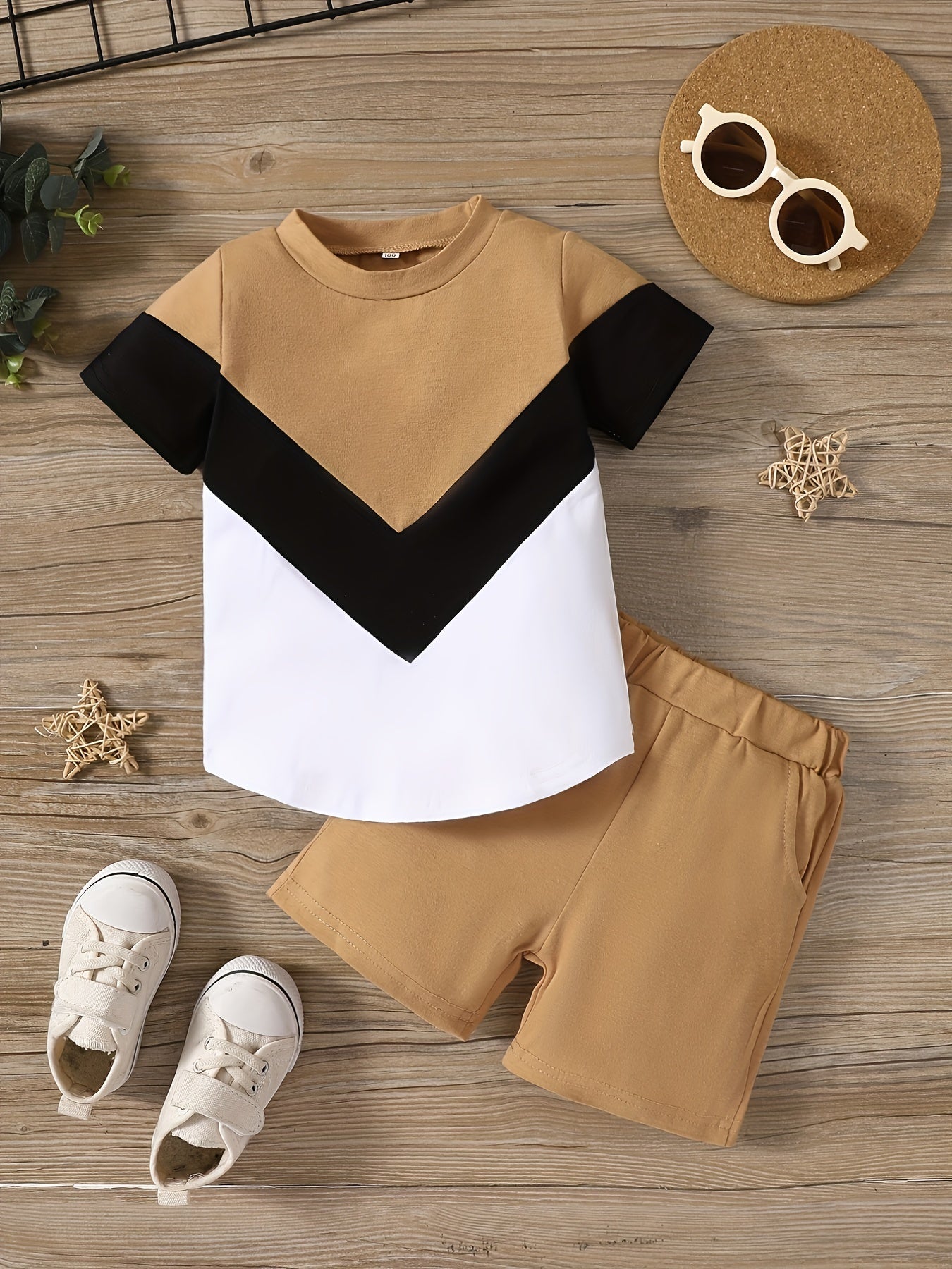 2pcs Baby Boys Casual T-shirt & Shorts Set Kids' Clothes