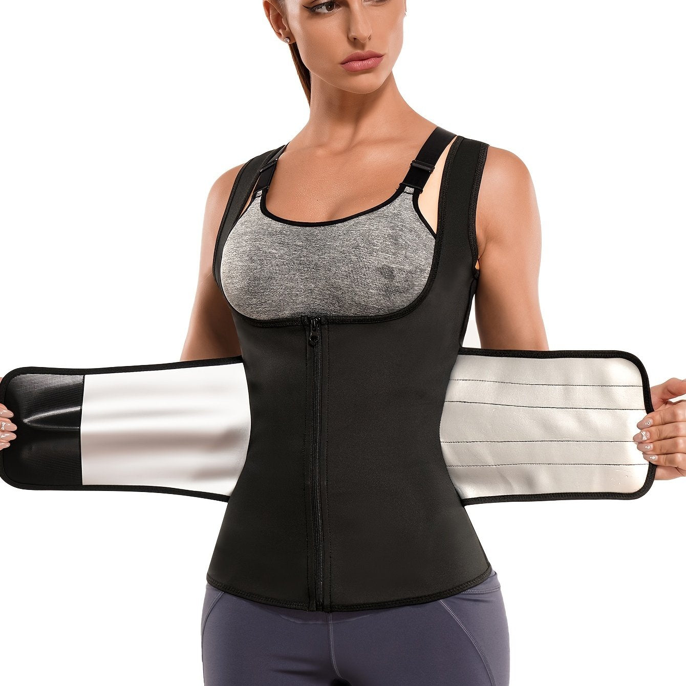Zipper Shaping Tank Top Waist Trainer Tummy Control Open Bust Top