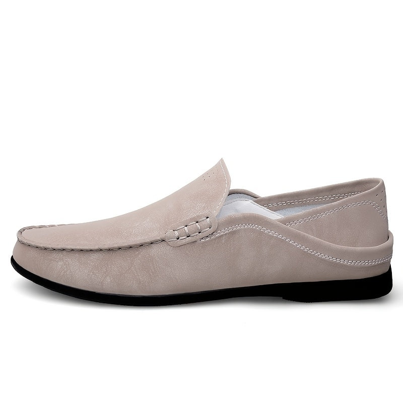 Men's Leather Loafer Shoes Lightweight Slip On Moccasin