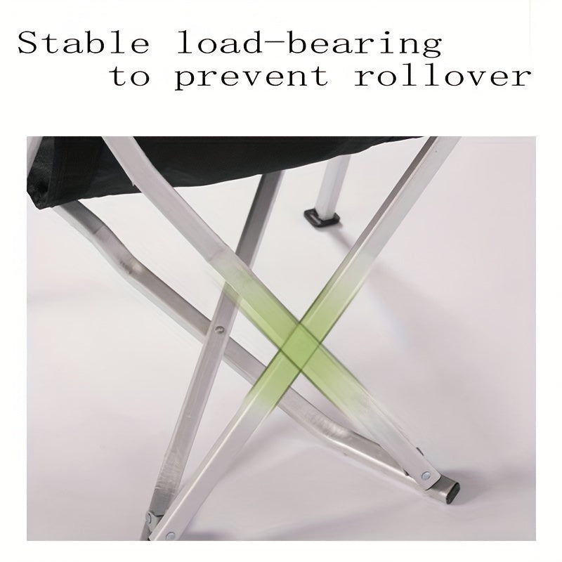 Ergonomic Folding Chair Aluminum Wood Armrest Portable Outdoor Camping