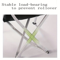 Ergonomic Folding Chair Aluminum Wood Armrest Portable Outdoor Camping