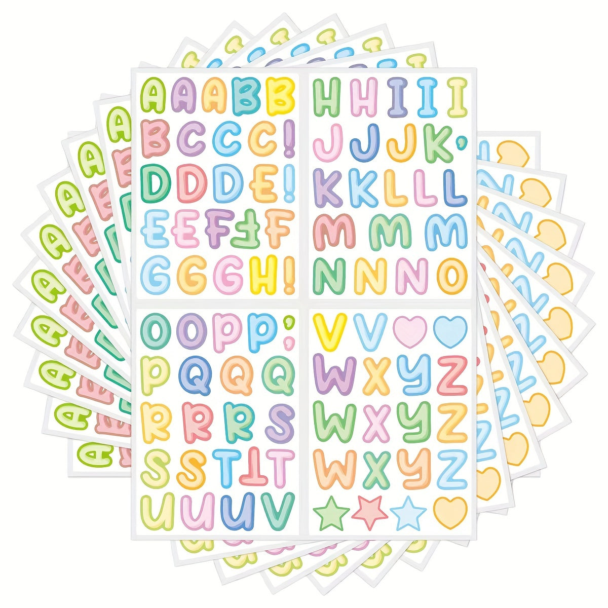 Colorful English Letter Sticker for DIY Cup Lunch Box Waterproof Sticker