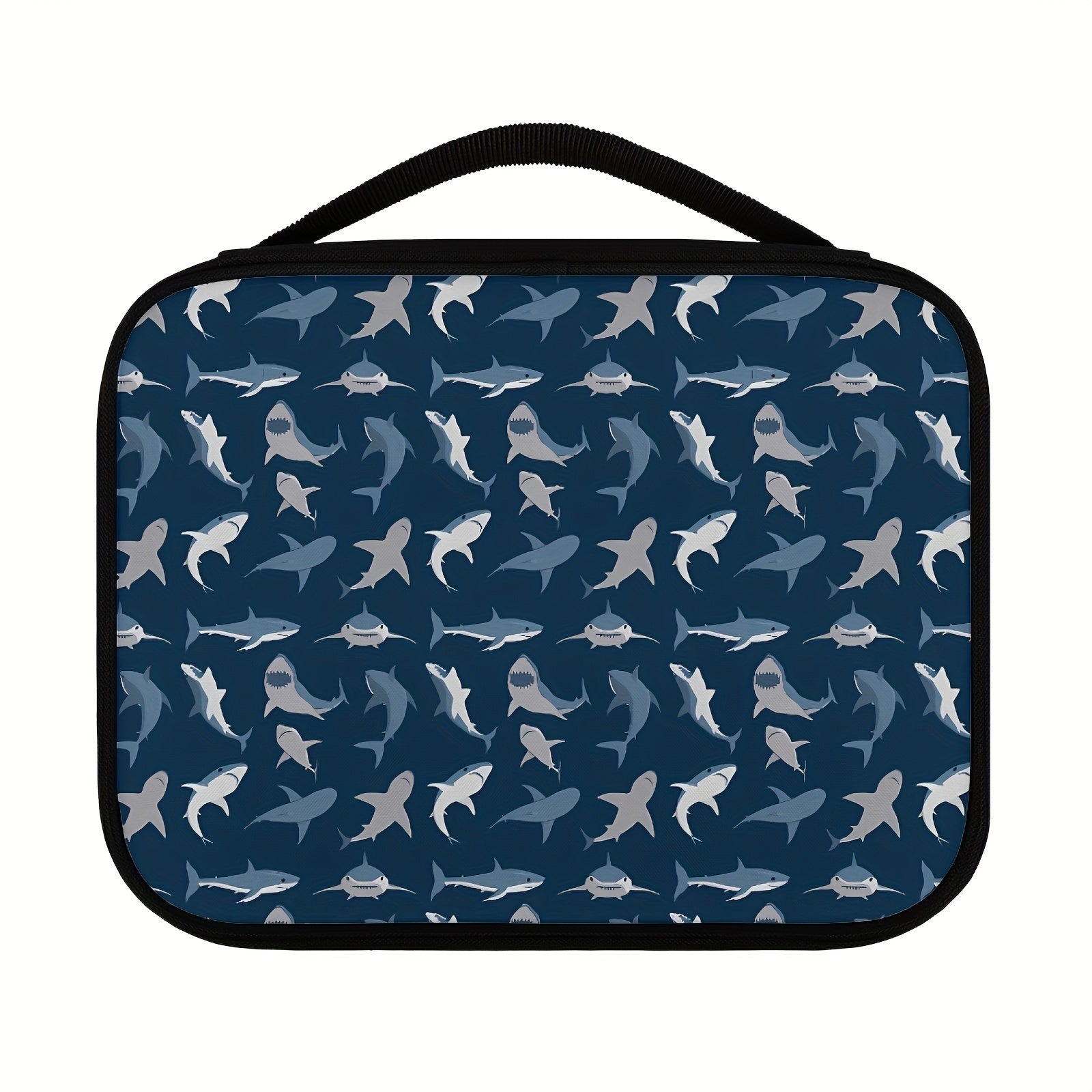 Cartoon Shark Print Bible Cover For Students Women Portable Bible Tote Bag