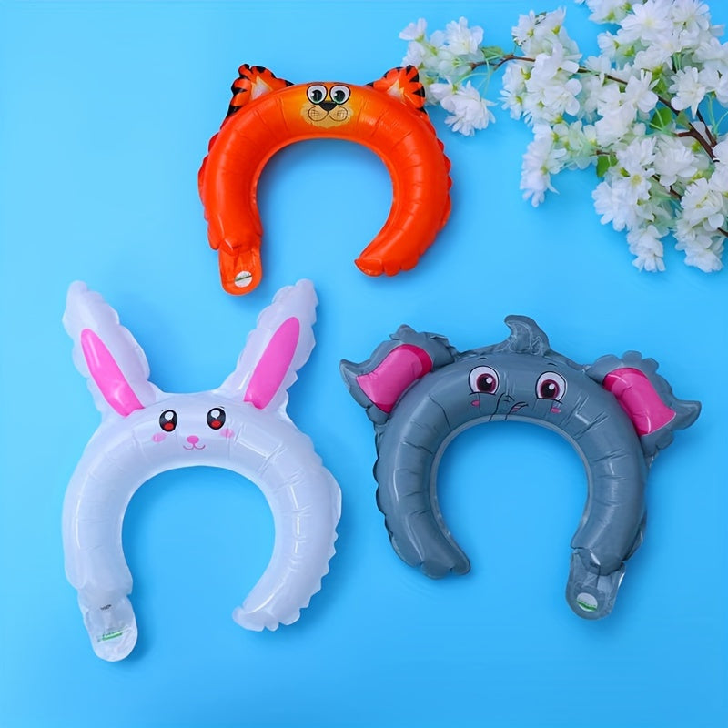 24 Packs Inflatable Animals Headband Zoo Safari Balloons Hat Jungle Theme