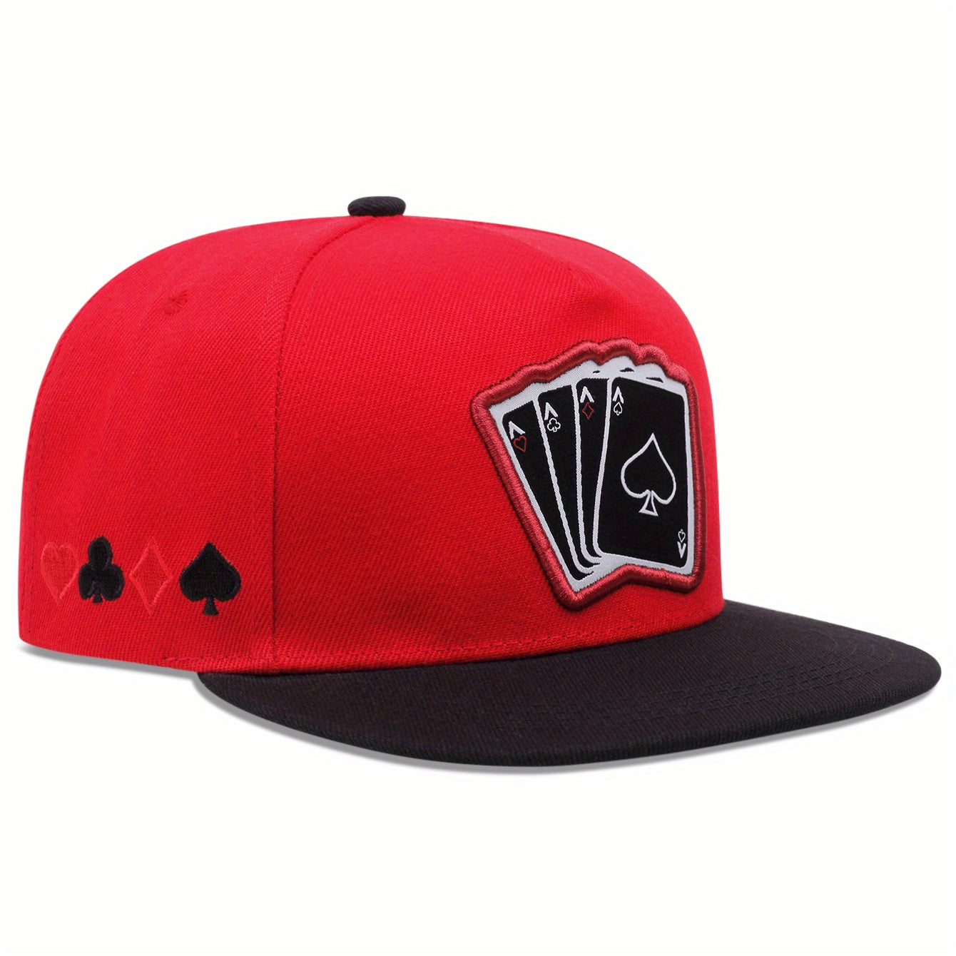Unisex Sunshade Baseball Cap With PlayingCard Embroidery