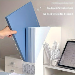 5pcs A4 Gradient Information Transparent Flip Folder Large Capacity Storage Book