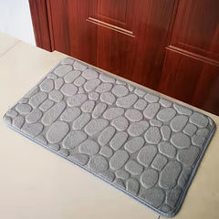 Soft Memory Foam Bathroom Rug with Cobblestone Embossment