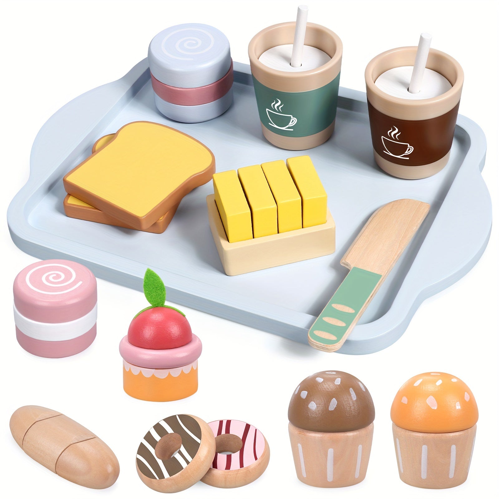 Wooden Food Toys Kitchen Accessories Birthday For Girls Boys Toys Food Set