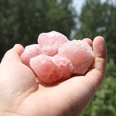 2pcs Natural Light Powder Crystal Raw Stones DIY Demagnetizing Purifying Stones