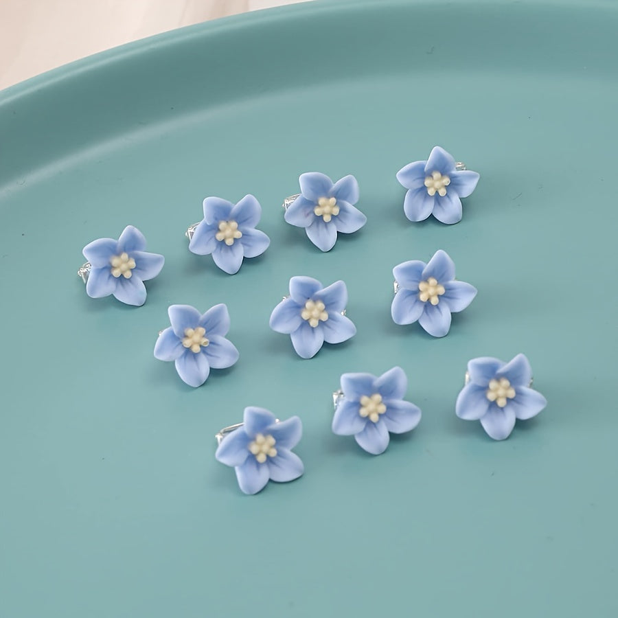 10pcs Flower Hairpin Strong Hold Grip Hair Jaw Clip For Thick Hair