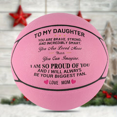 Engraved Basketball To My Daughter From Mom PU leather Basketball Gift