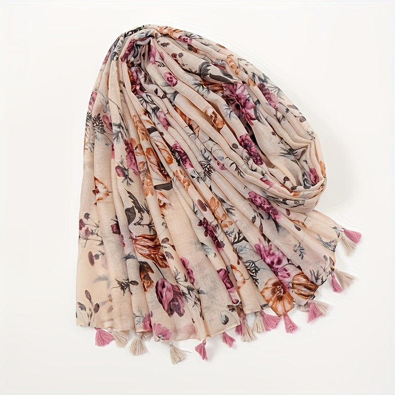 Floral Tassel Shawl Scarf Print Soft Headband Hijab