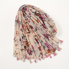 Floral Tassel Shawl Scarf Print Soft Headband Hijab