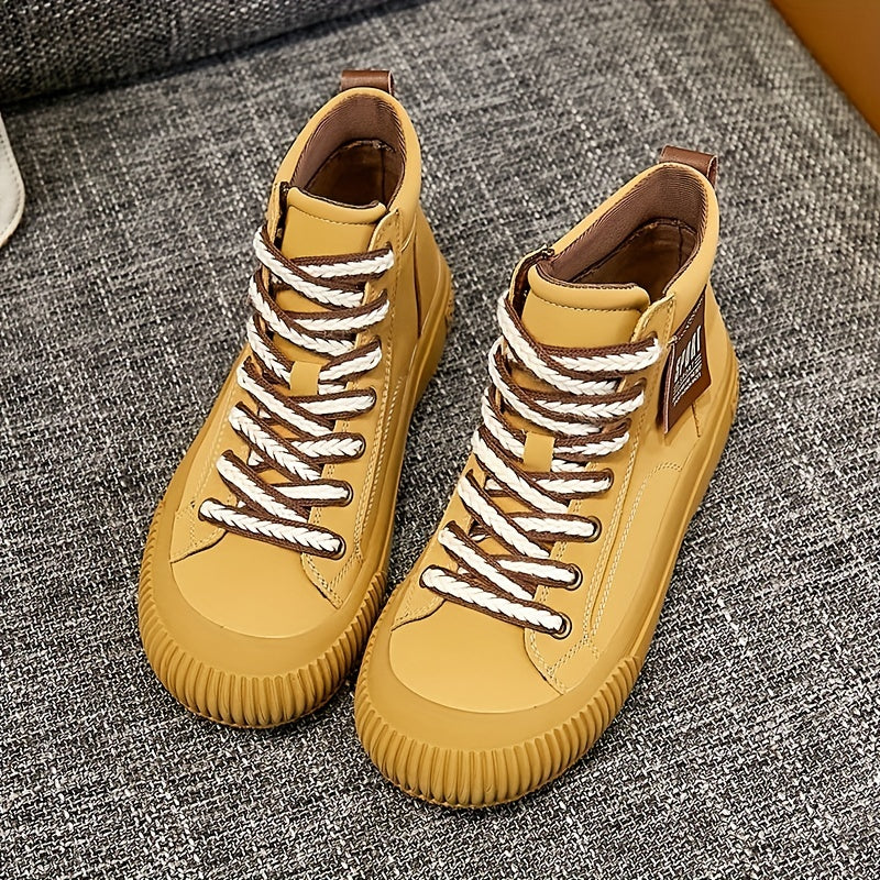 Women's Faux Leather Lace Up Sneakers Top Sport Shoes