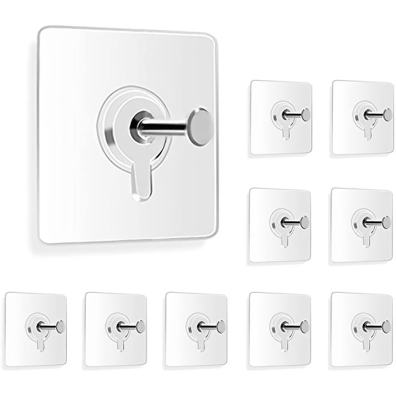 10PCS Adhesive Wall Hooks 13lb Wall Hangers, Self Adhesive Thumb Hook