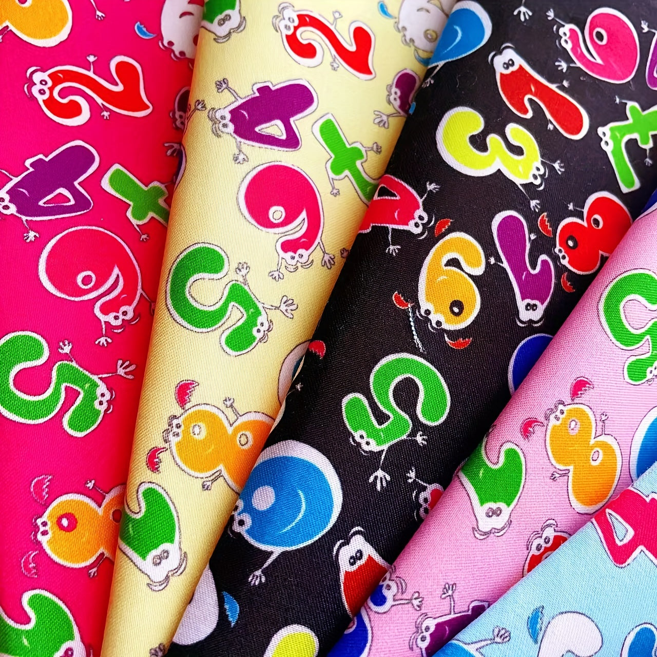 8pcs Arabic Number Series Fabric Pack for DIY Sewing Crafts