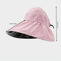 Wide Brim Ponytail Visor Hat UV Protection Sun Hat Casual Travel Beach Hats