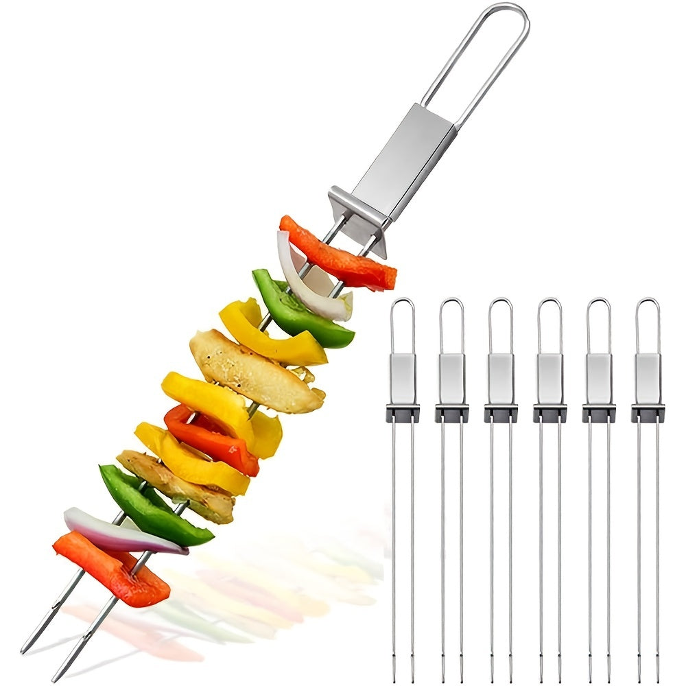Stainless Steel Barbecue Skewers 13" Reusable Shish Kabob Stick