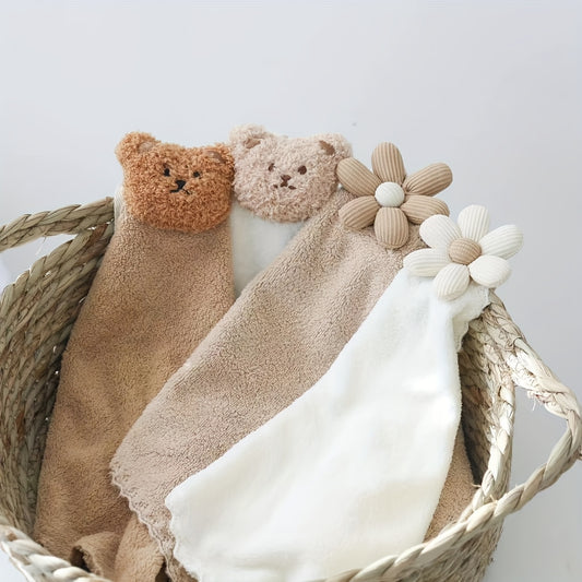 Absorbent Hanging Hand Towel - Soft Polyester - Neutral Colors