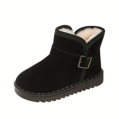 Girls' Cozy Slip-On Snow Boots with Fleece Lining