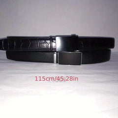 Men's Leather Automatic Buckle Belt Set