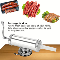 3LB Aluminum Meat Sausage Stuffer Kit Homemade Salami Machine