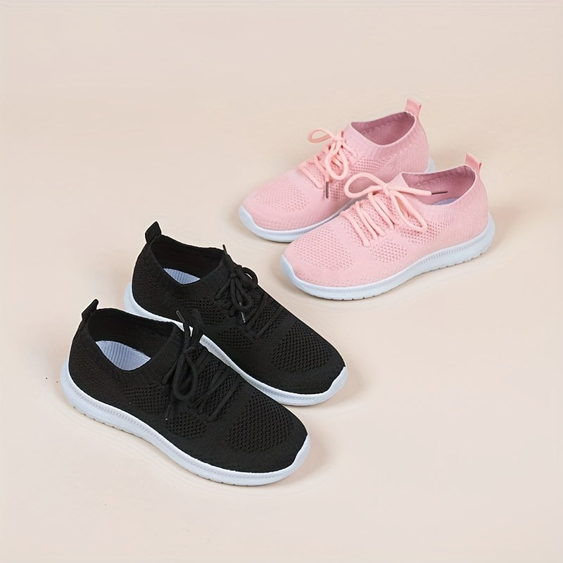 Women's Leisure Running Shoes Flying Woven Casual Walking Shoes