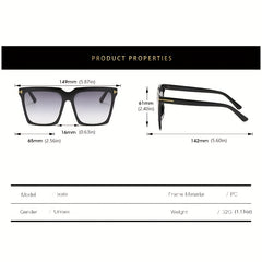 Oversized Square Sunglasses Casual Gradient UV400