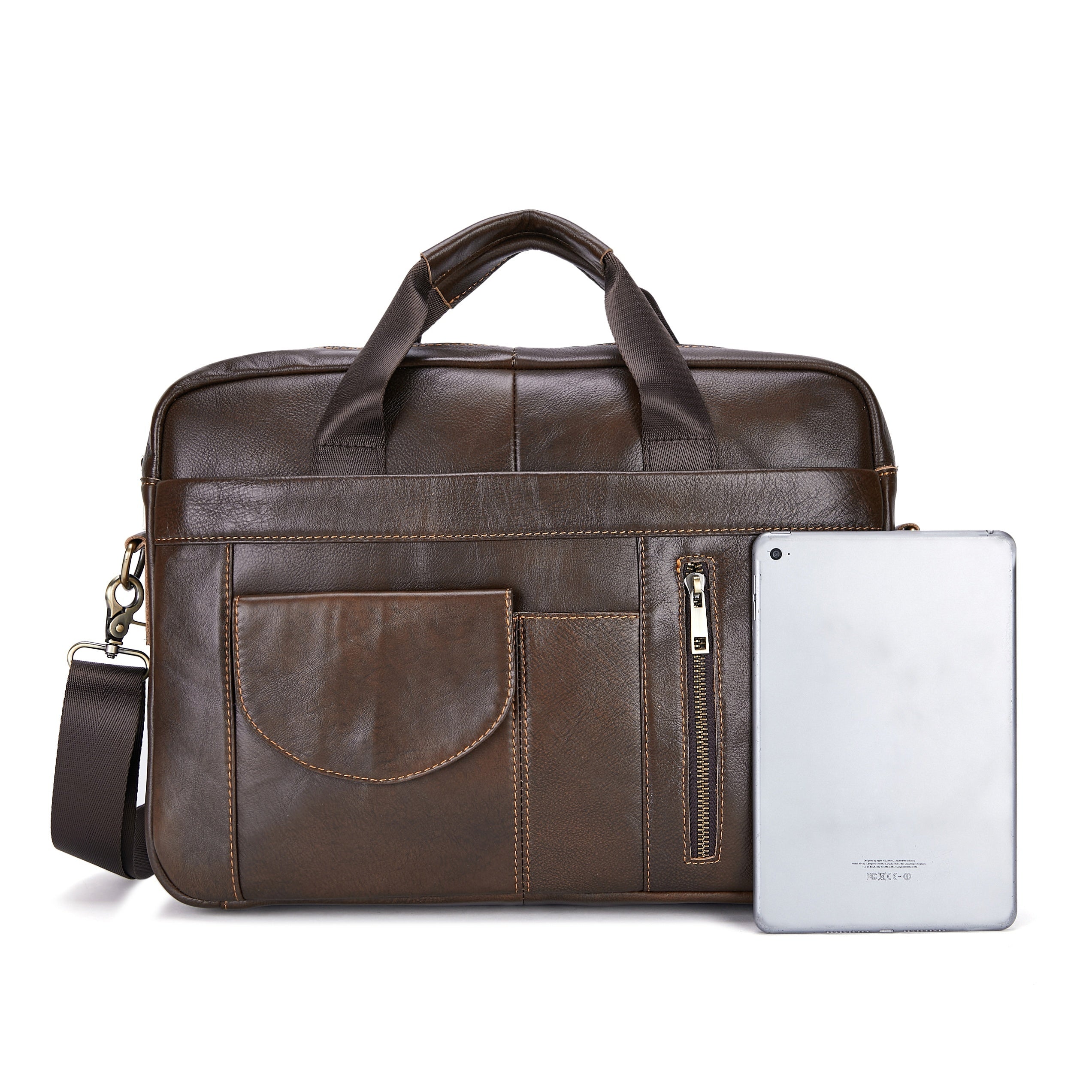 Vintage Leather Men's Bag Top Layer Cowhide Handbag Men's Briefcase
