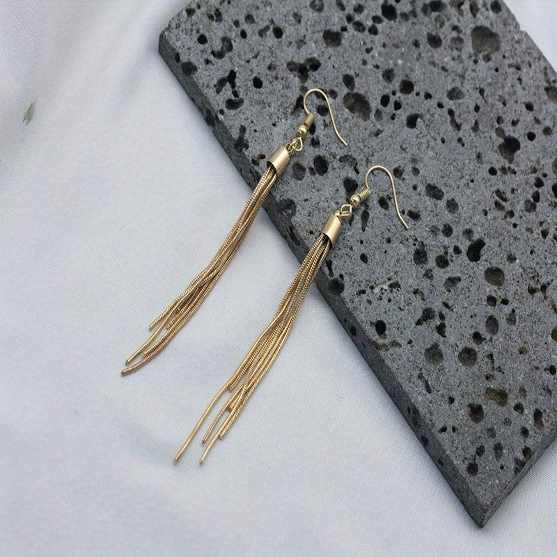 Women Long Tassel Drop Dangle Earrings Fine Ear Jewelry 1Pair