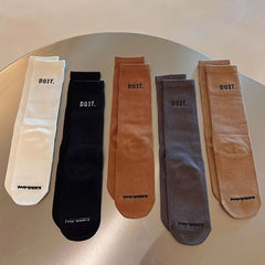 5 Pairs Letter Print Socks Women's Sports Stockings